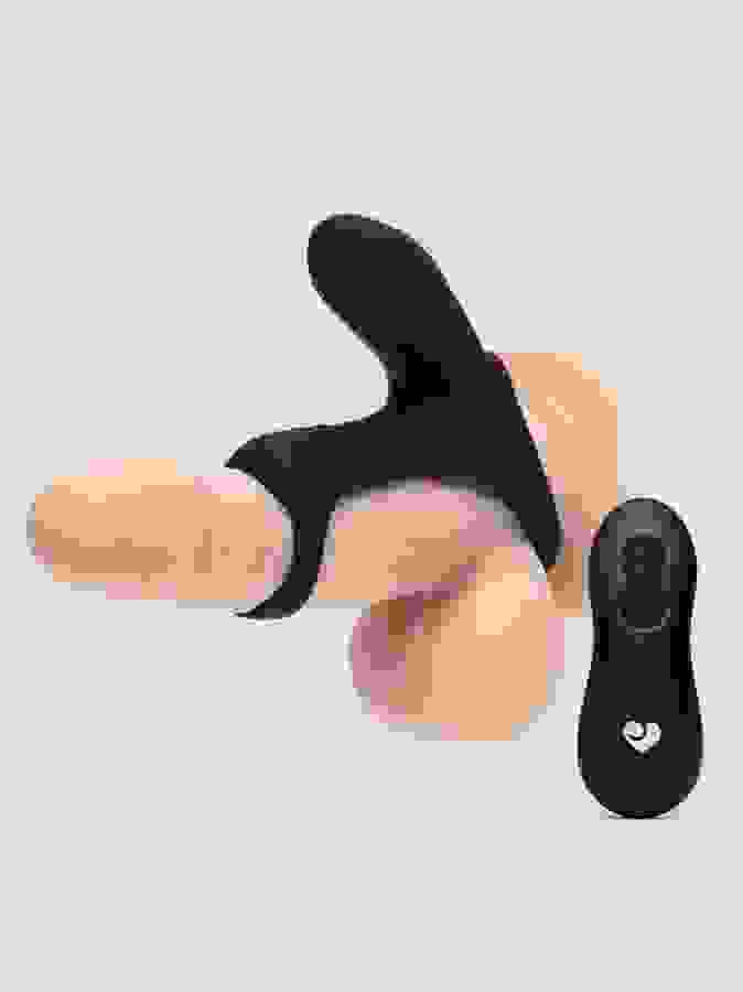 Lovehoney Rechargeable Remote Control Penis Sleeve and Clitoral Stimulator, Black, hi-res